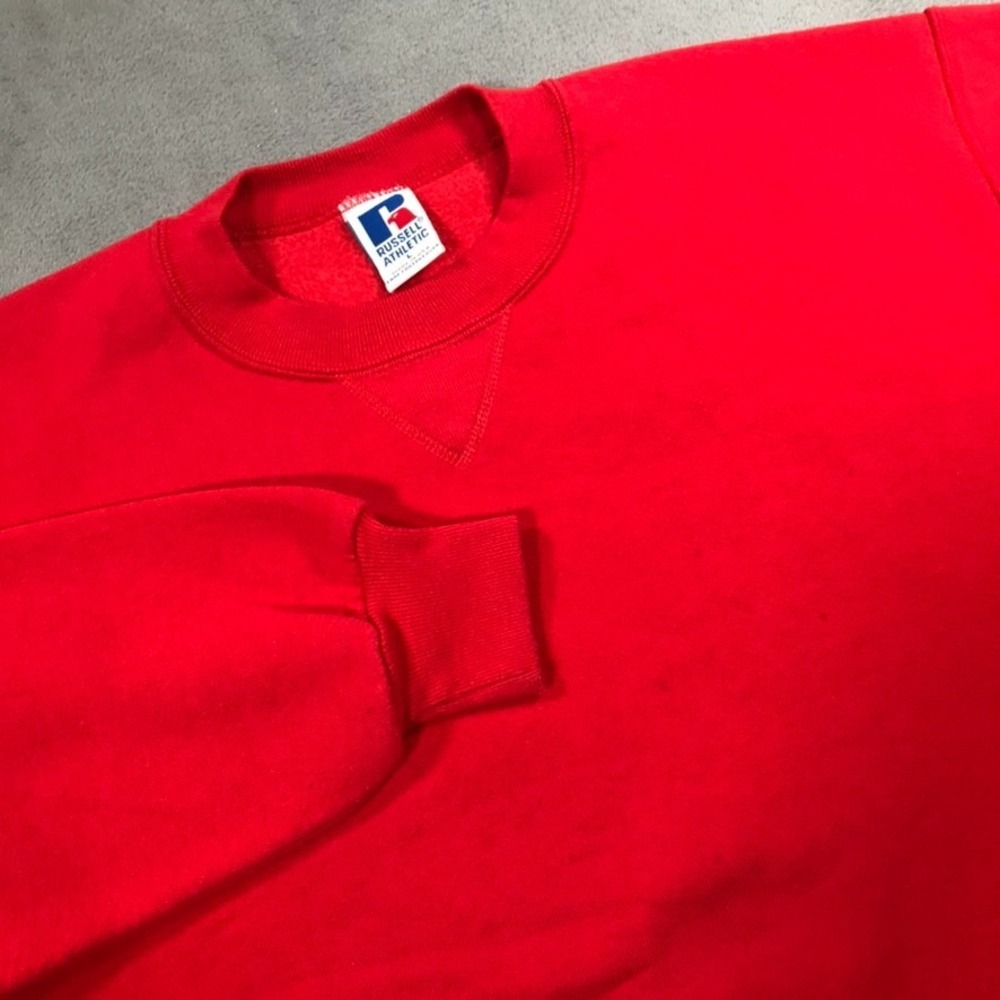 Vintage Russell Athletic Sweatshirt Men's Large Red USA Made 90s Skate Grunge